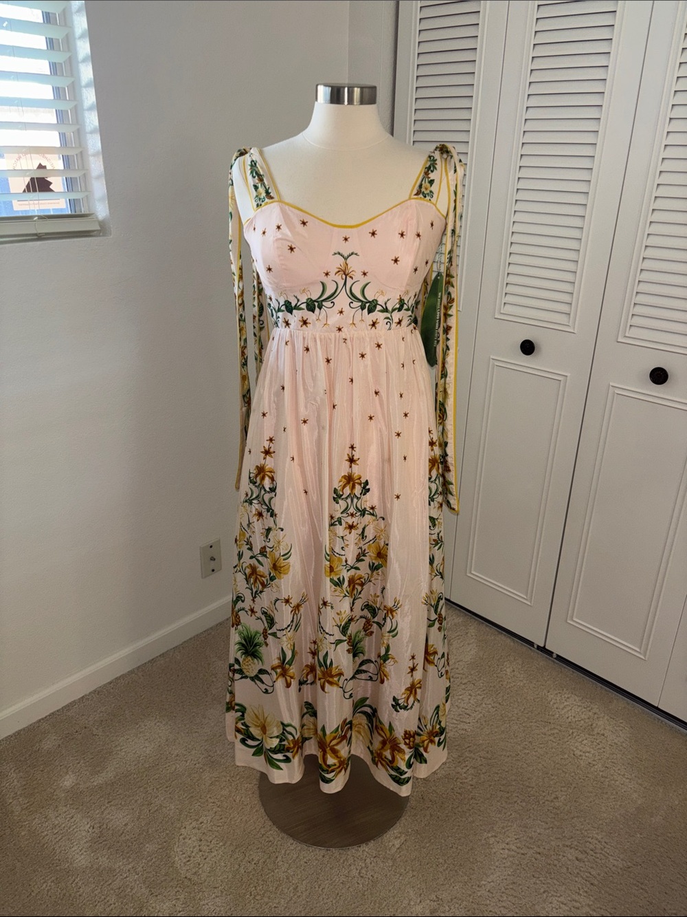 FARM Rio Pink Floral Embroidered Maxi Dress